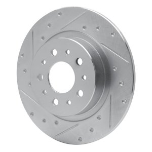 Fiat 500L Brake Rotor (1) - Rear Left - R1 Concepts - Drilled & Slotted - Silver - `14-`19